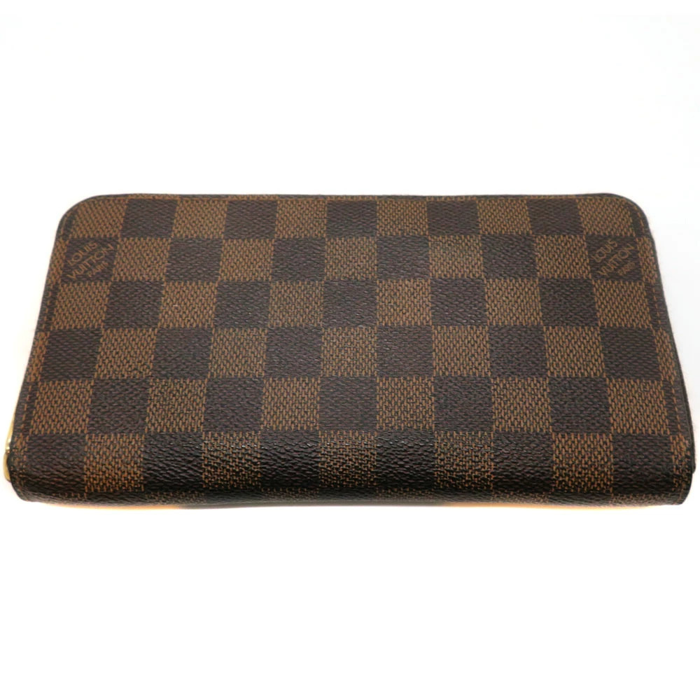Louis Vuitton Zippy Wallet Damier Long Canvas Leather Ebene Brown